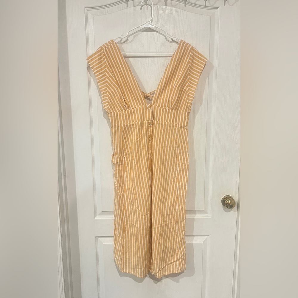 FINAL PRICE NWT ASOS Mustard and White Striped Dress